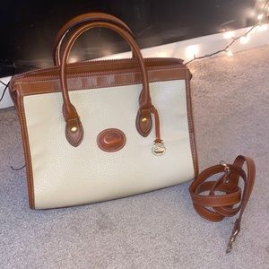 Dooney & Bourke real leather tote bag with attachable crossbody strap